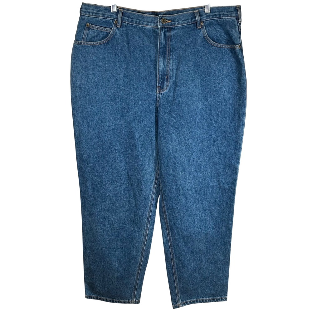 Open Trails Mens Relaxed Fit Stonewashed Blue Denim Jeans 42x30 New
